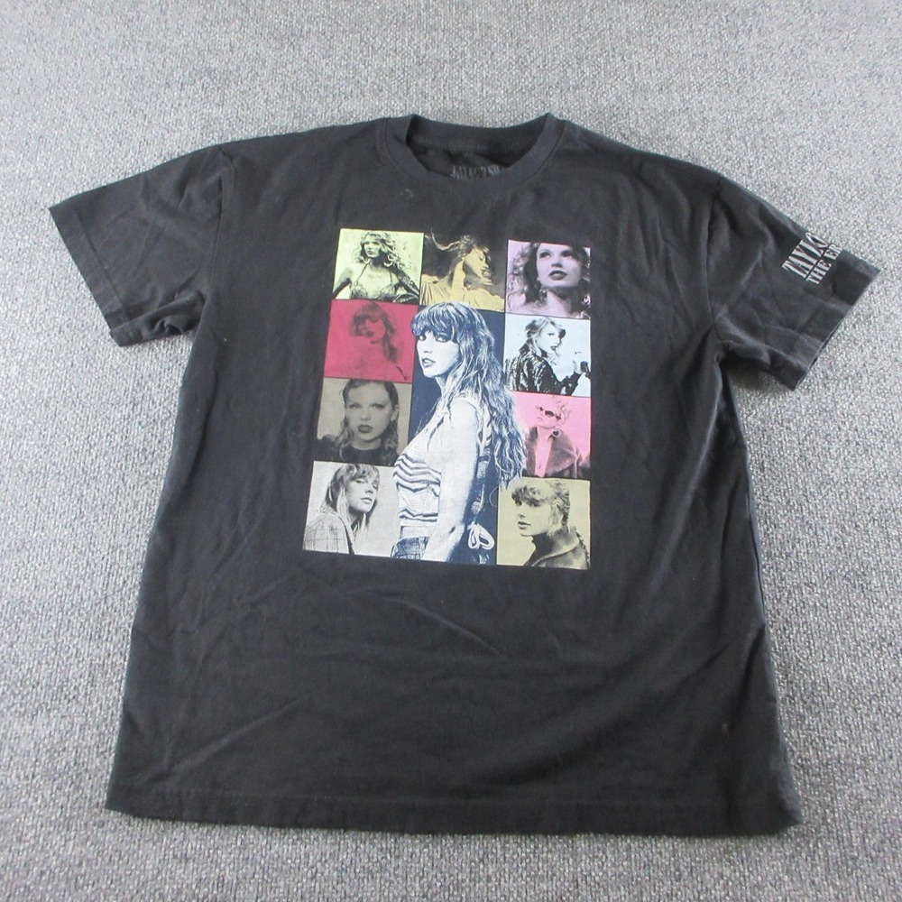 Taylor Swift Shirt Mens M Black The Eras Tour Collage Short Sleeve Graphic Tee